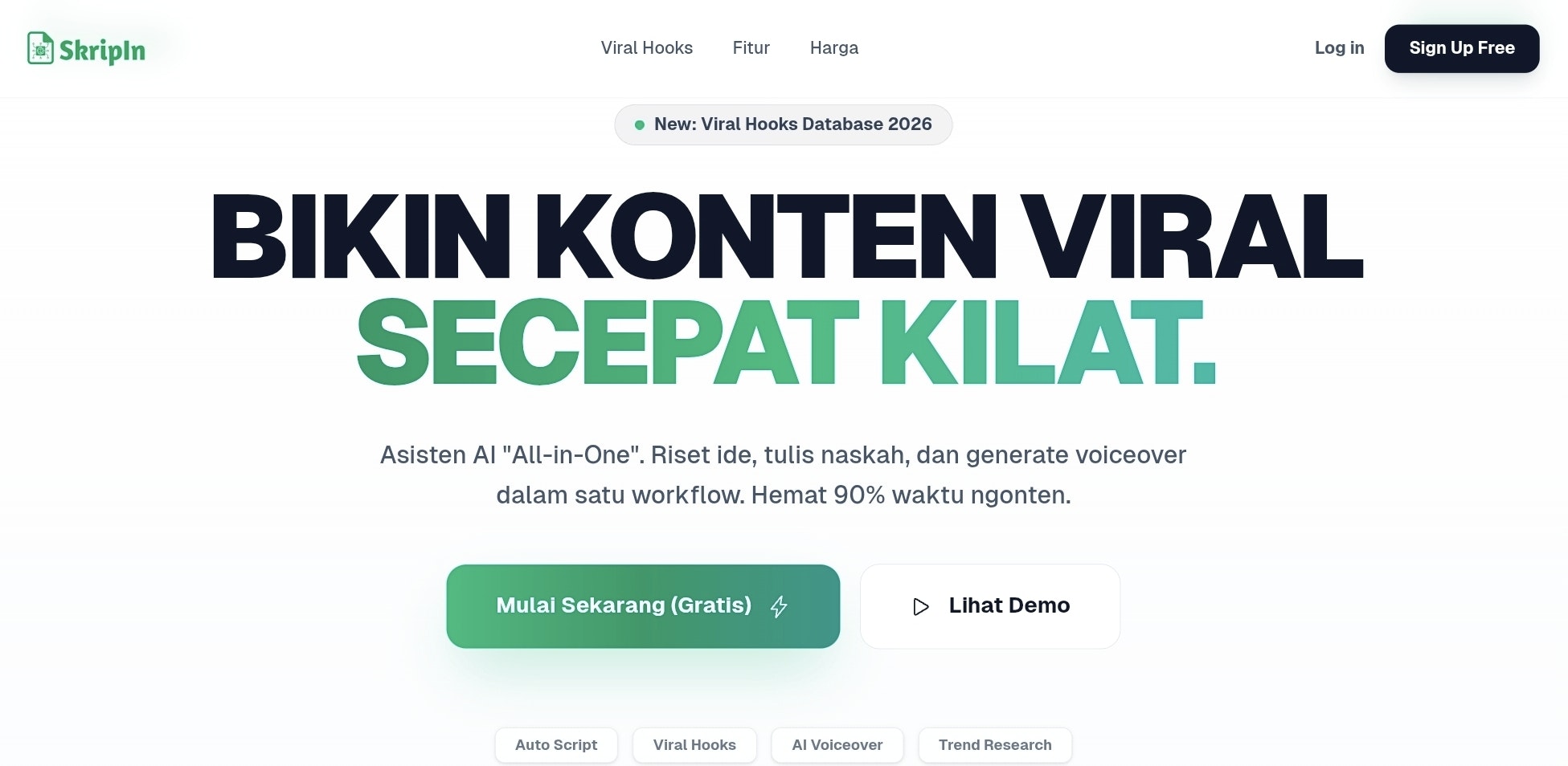 SkripIn - Main product screenshot demonstrating key features and user interface