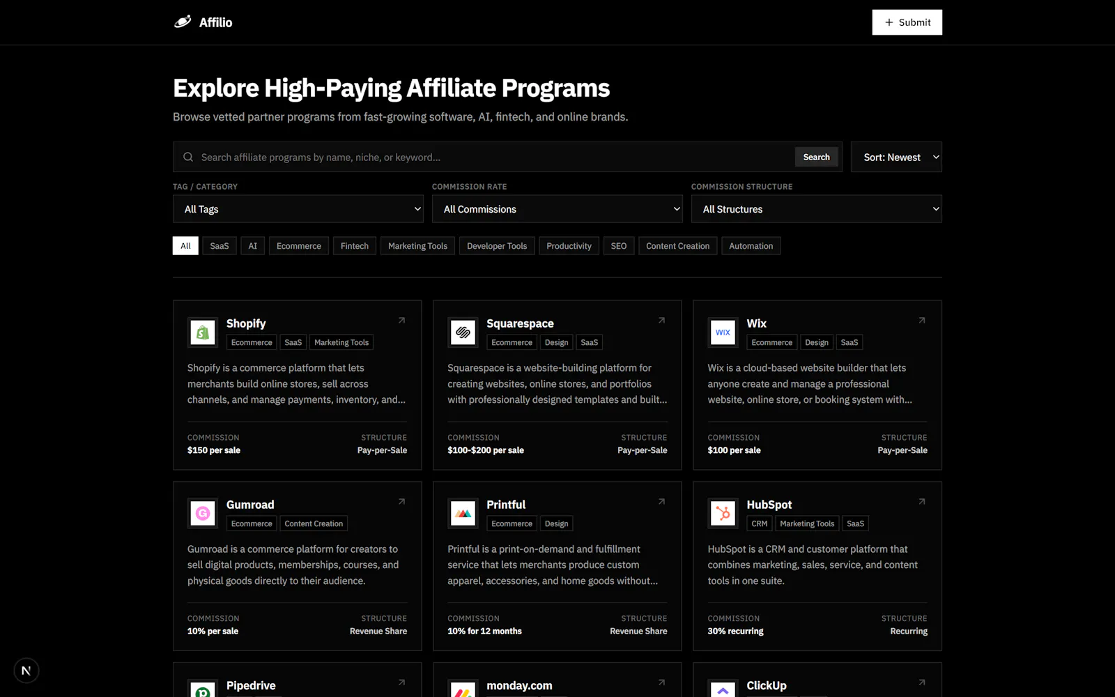 Affilio screenshot 1