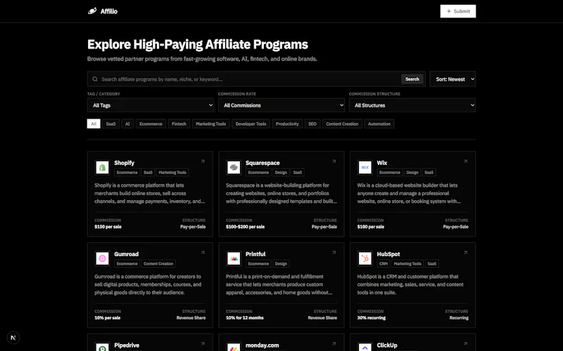 Affilio screenshot 1