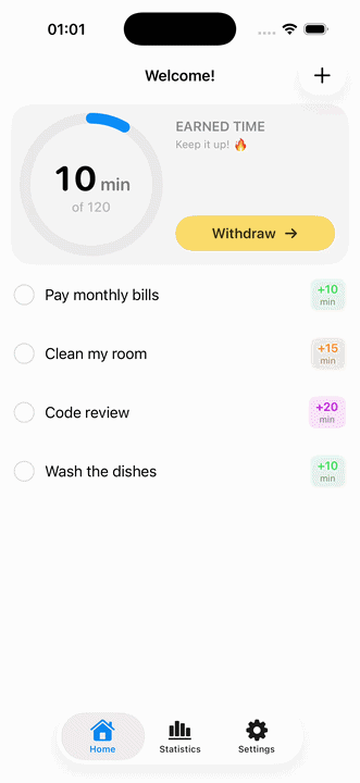 Merite: Earn Screen Time - Main product screenshot demonstrating key features and user interface
