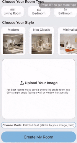AI Interior Room Planner - การออกแบบตกแต่งภายใน, ภาพ AI, การตกแต่งห้อง, การออกแบบ AI, Interiorai media 1
