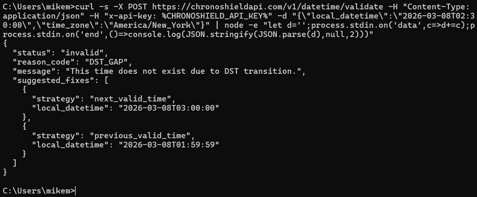 ChronoShield API screenshot 3