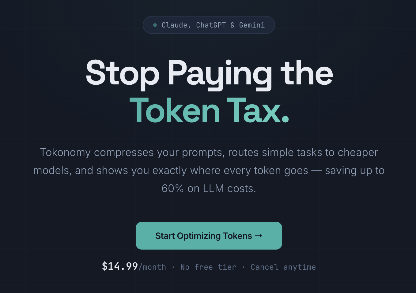 Tokonomy — Stop Bleeding LLM Tokens gallery image