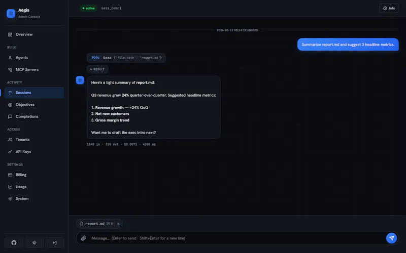 Aegis screenshot 2
