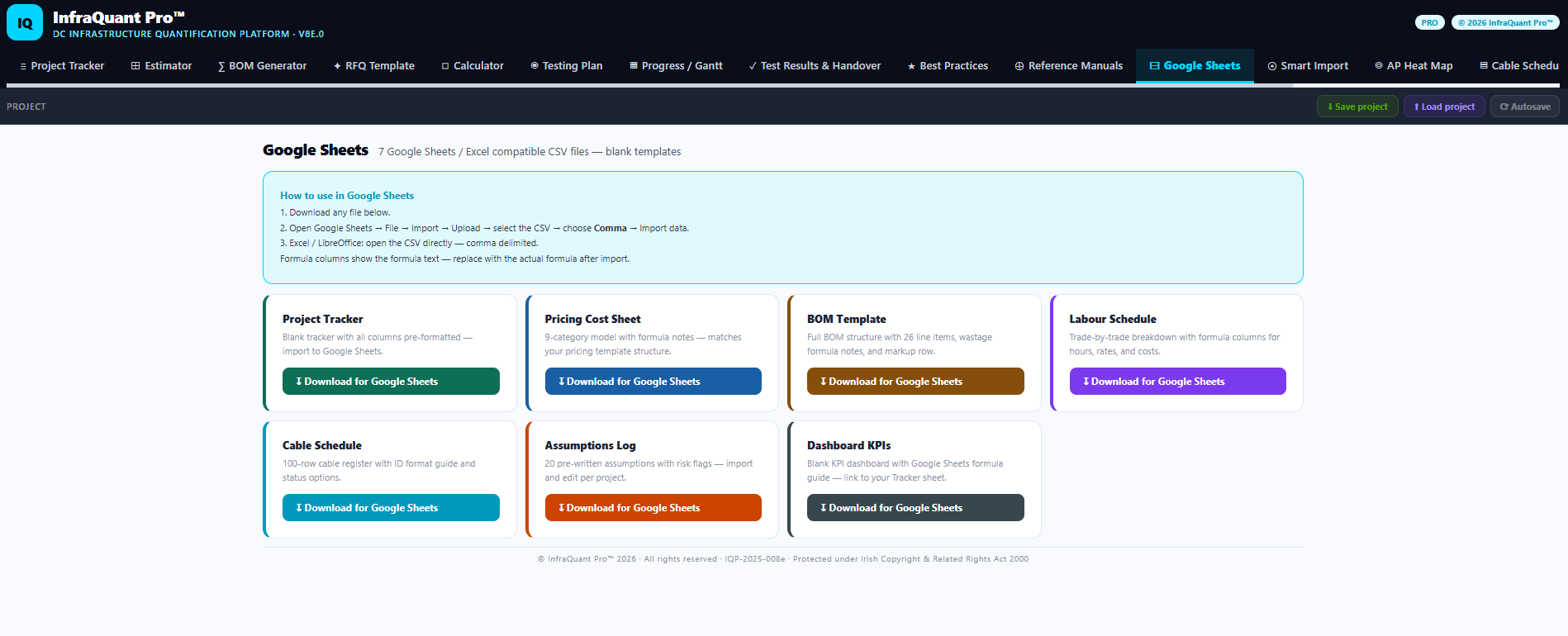 InfraQuant Pro — DC Cabling Estimator gallery image
