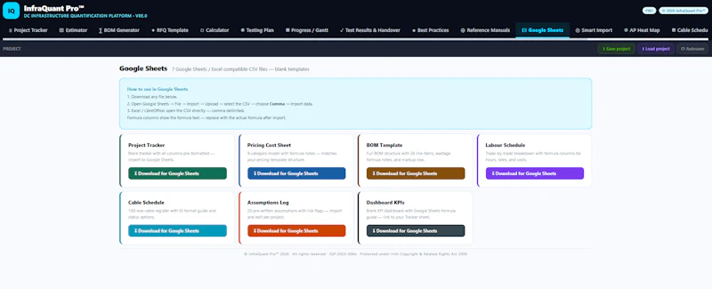 InfraQuant Pro — DC Cabling Estimator screenshot 2