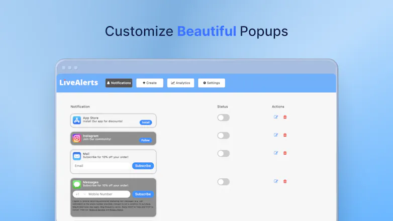 LiveAlerts Shopify App gallery image