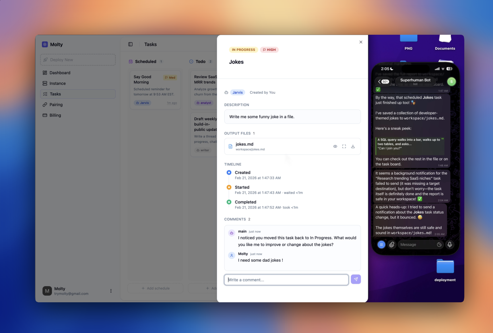 Molty AI - Screenshot 5 showing product features and functionality