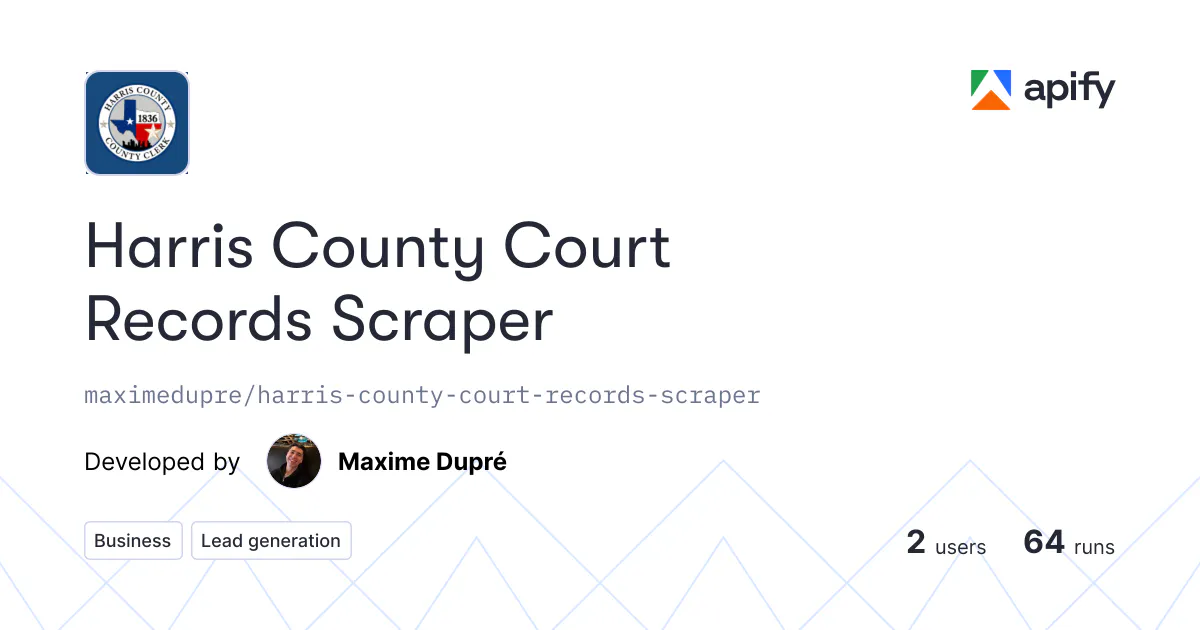 Harris County Court Records Scraper gallery image
