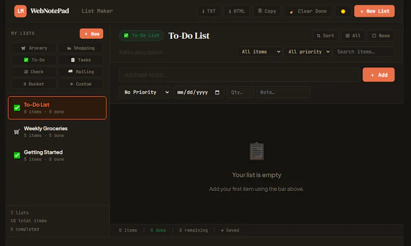 Notepad & Diary Online screenshot 8