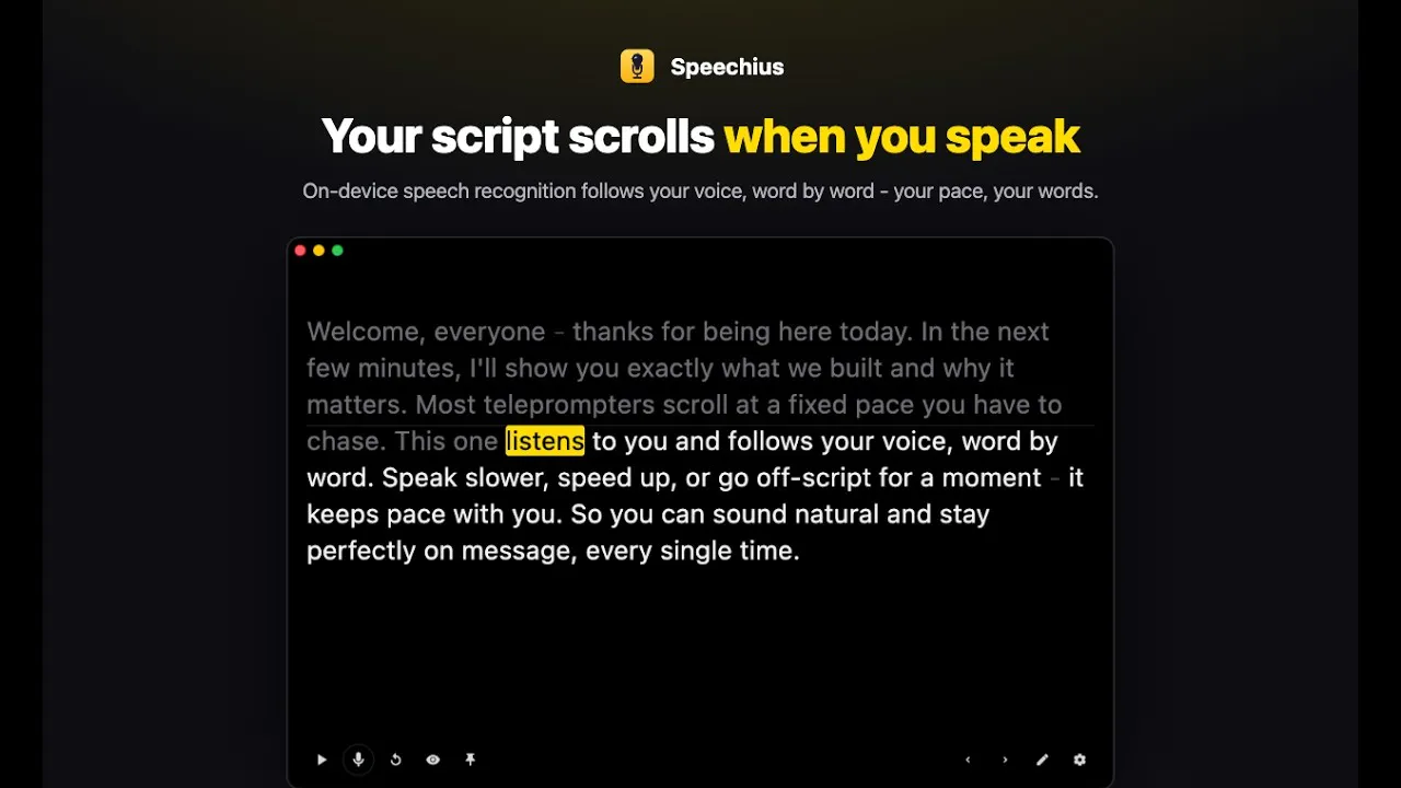 startuptile Speechius-The teleprompter that actually listens