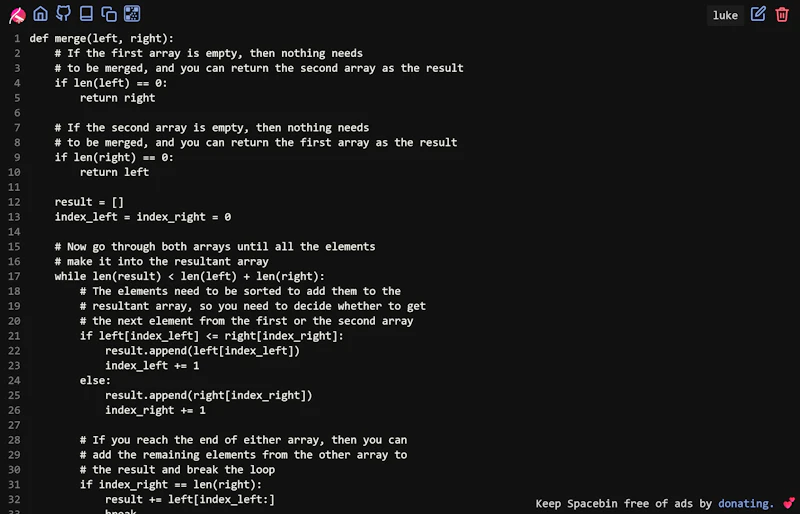 Spacebin screenshot 1