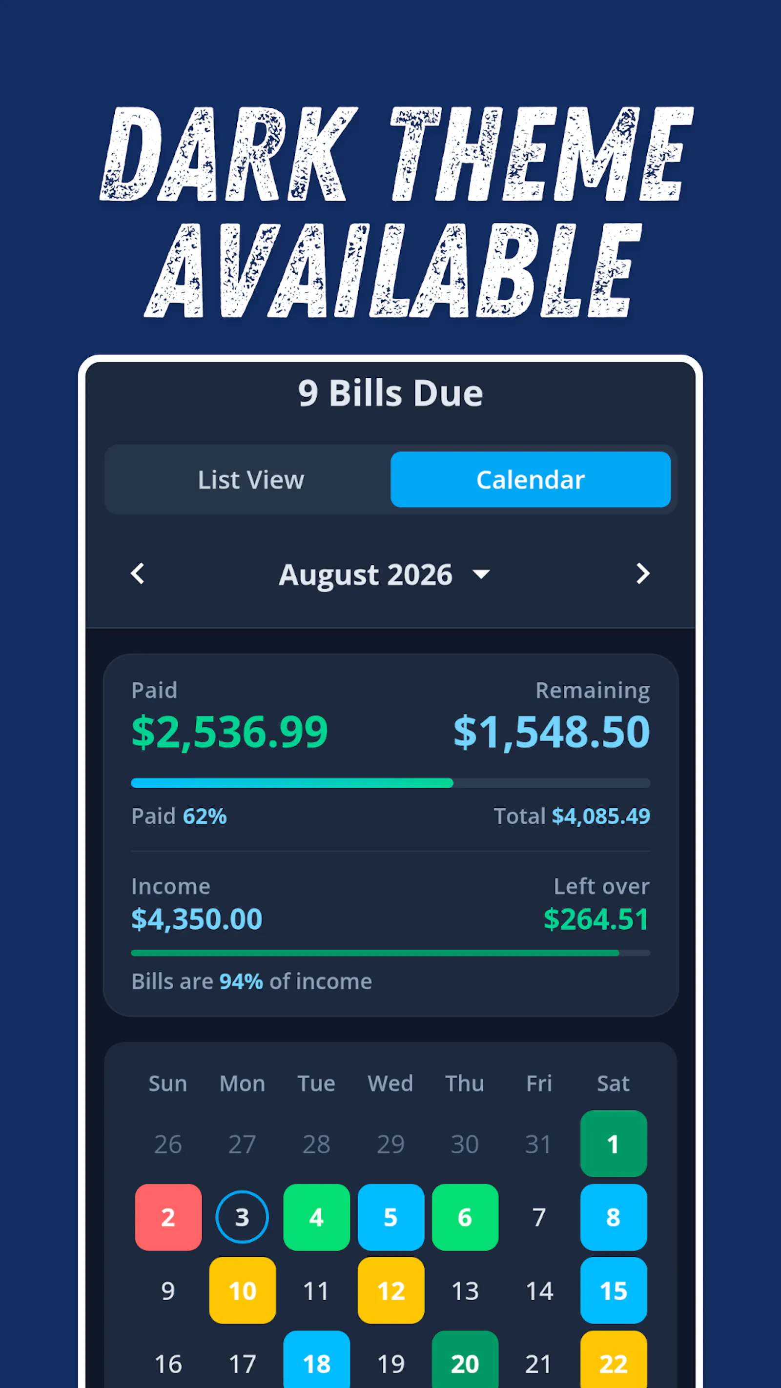 Flying Bills - BIll Reminder screenshot 2