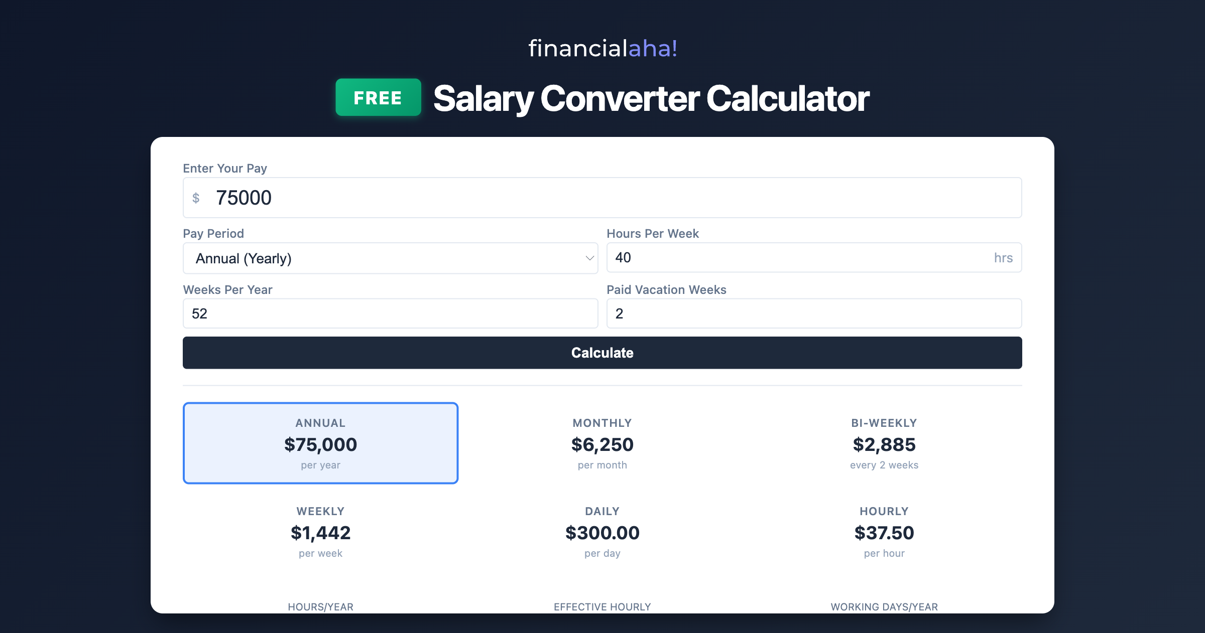 FinancialAha Free Calculators gallery image