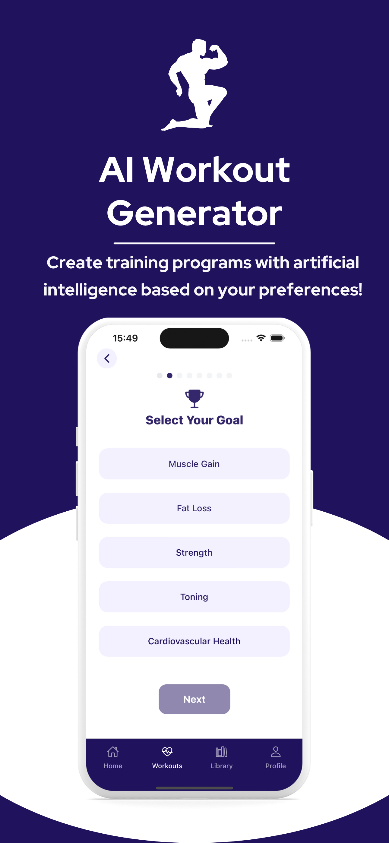 Fitlogram - Pianificatore di fitness basato sull'intelligenza artificiale media 2