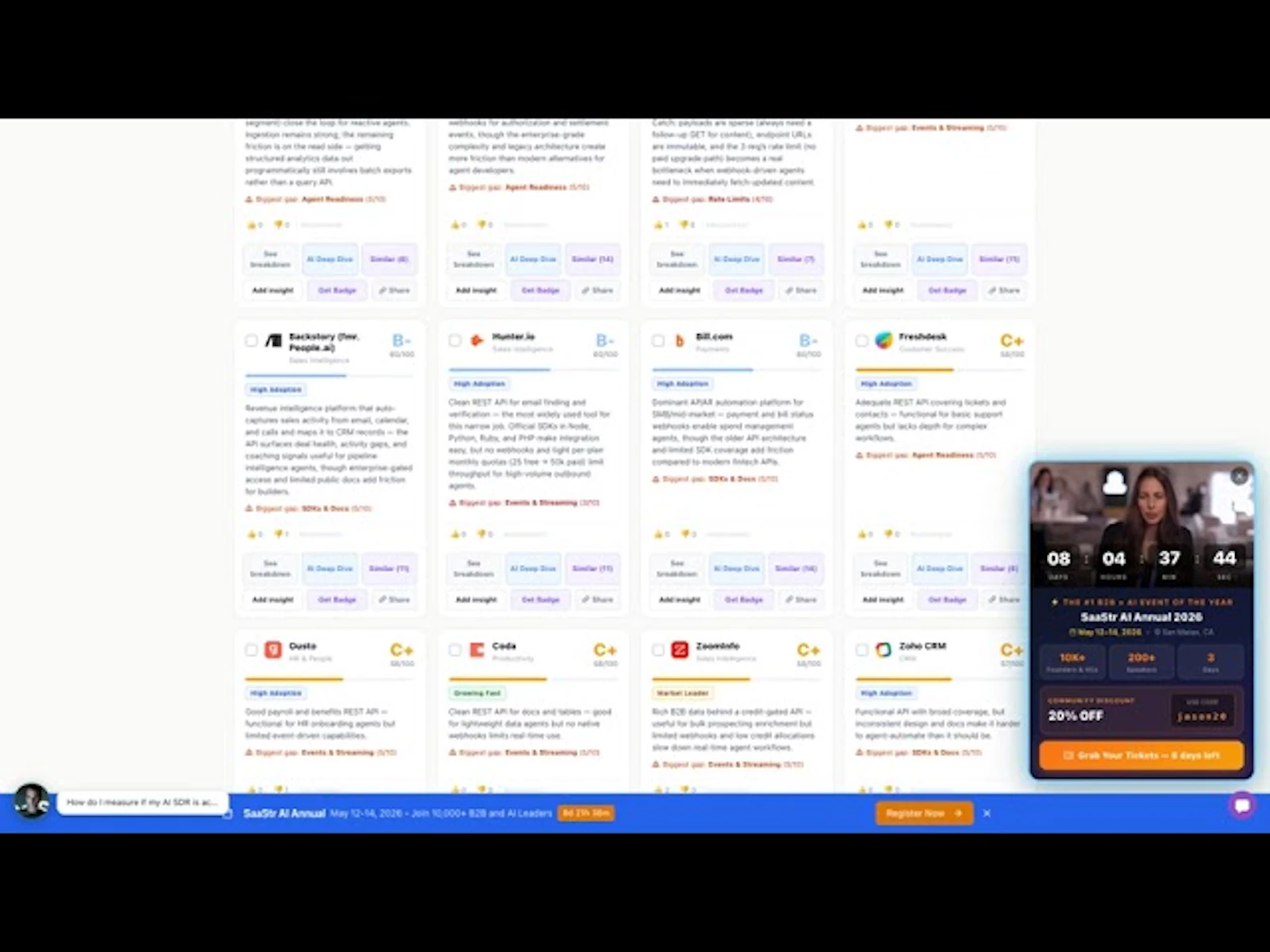 Agentic API Grader by SaaStr.ai screenshot 1 (video preview)