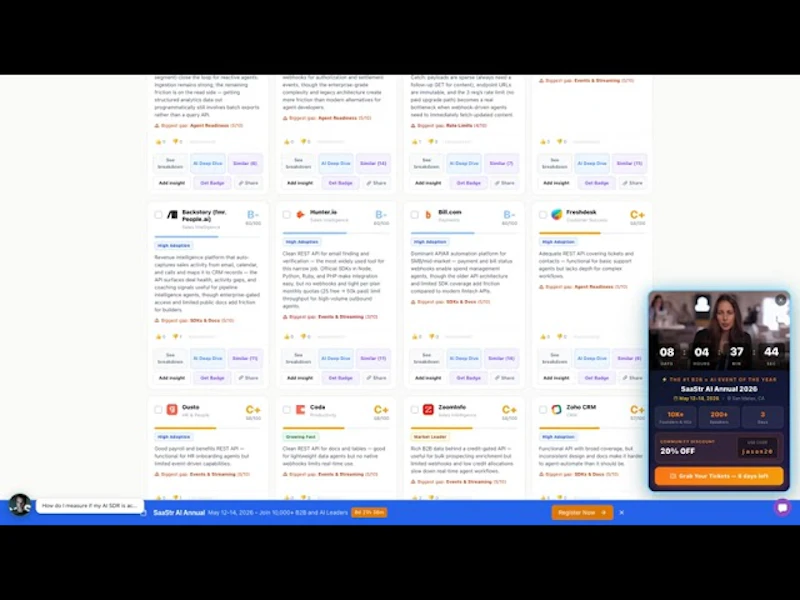 Agentic API Grader by SaaStr.ai screenshot 1 (video preview)