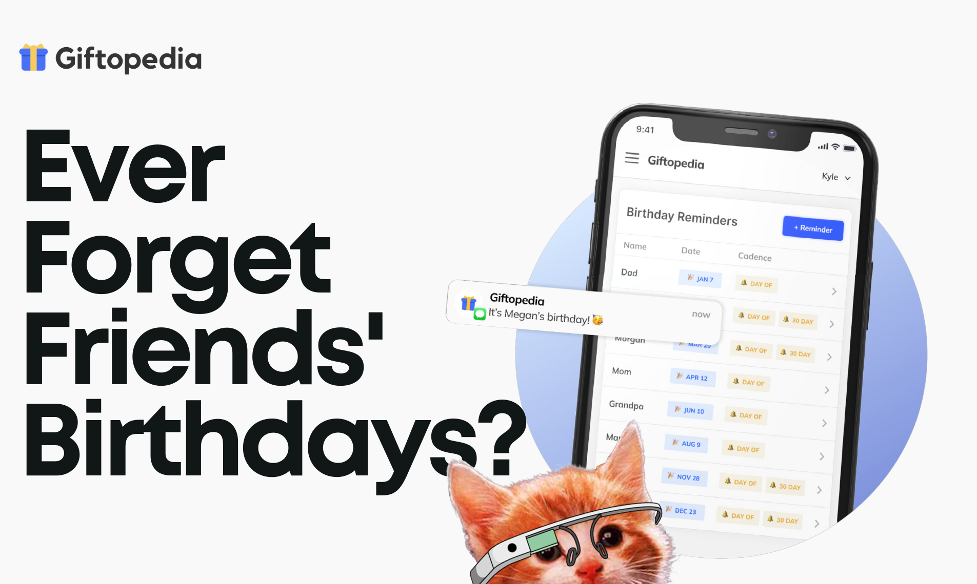 Giftopedia doğum günü hatırlatıcıları - Asla başka bir doğum gününü unutmayın, metin hatırlatıcılar alın medya 1