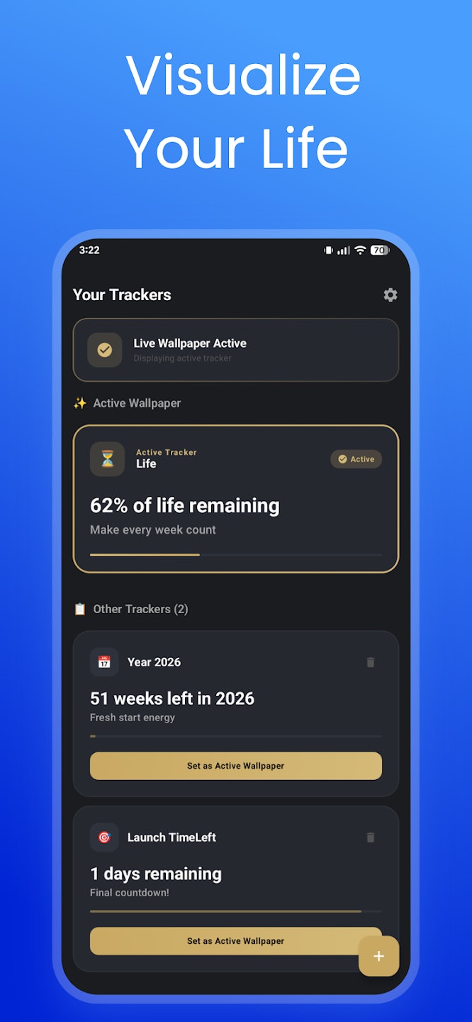 TimeLeft: Visualize Your Life - Screenshot 3 showing product features and functionality