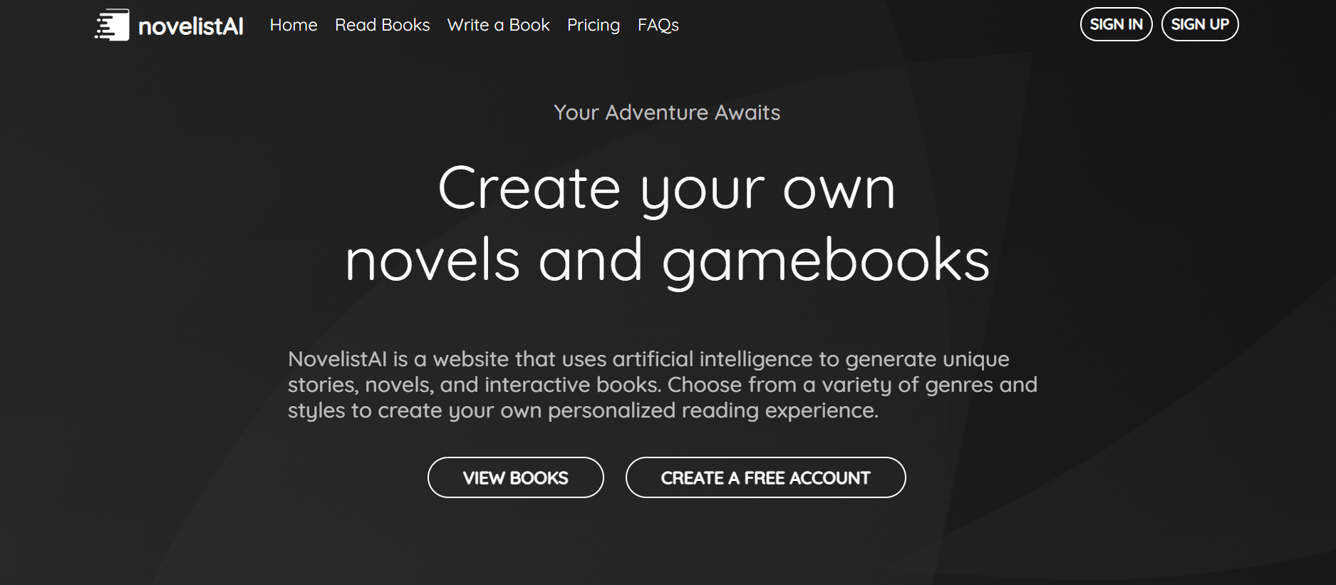novelistAI: Create your own novels and gamebooks with AI | Product Hunt