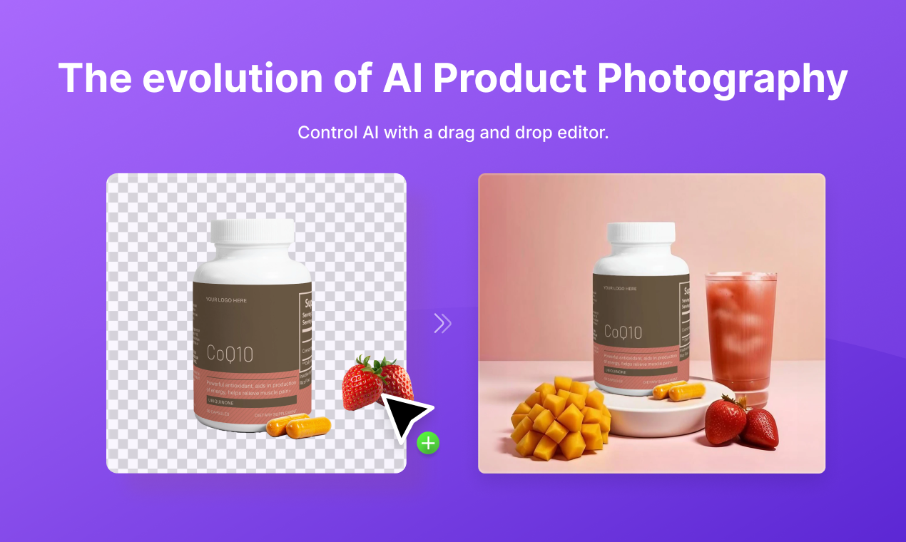 Media Foto produk AI - Kawalan gambar AI dengan editor seret dan drop 2