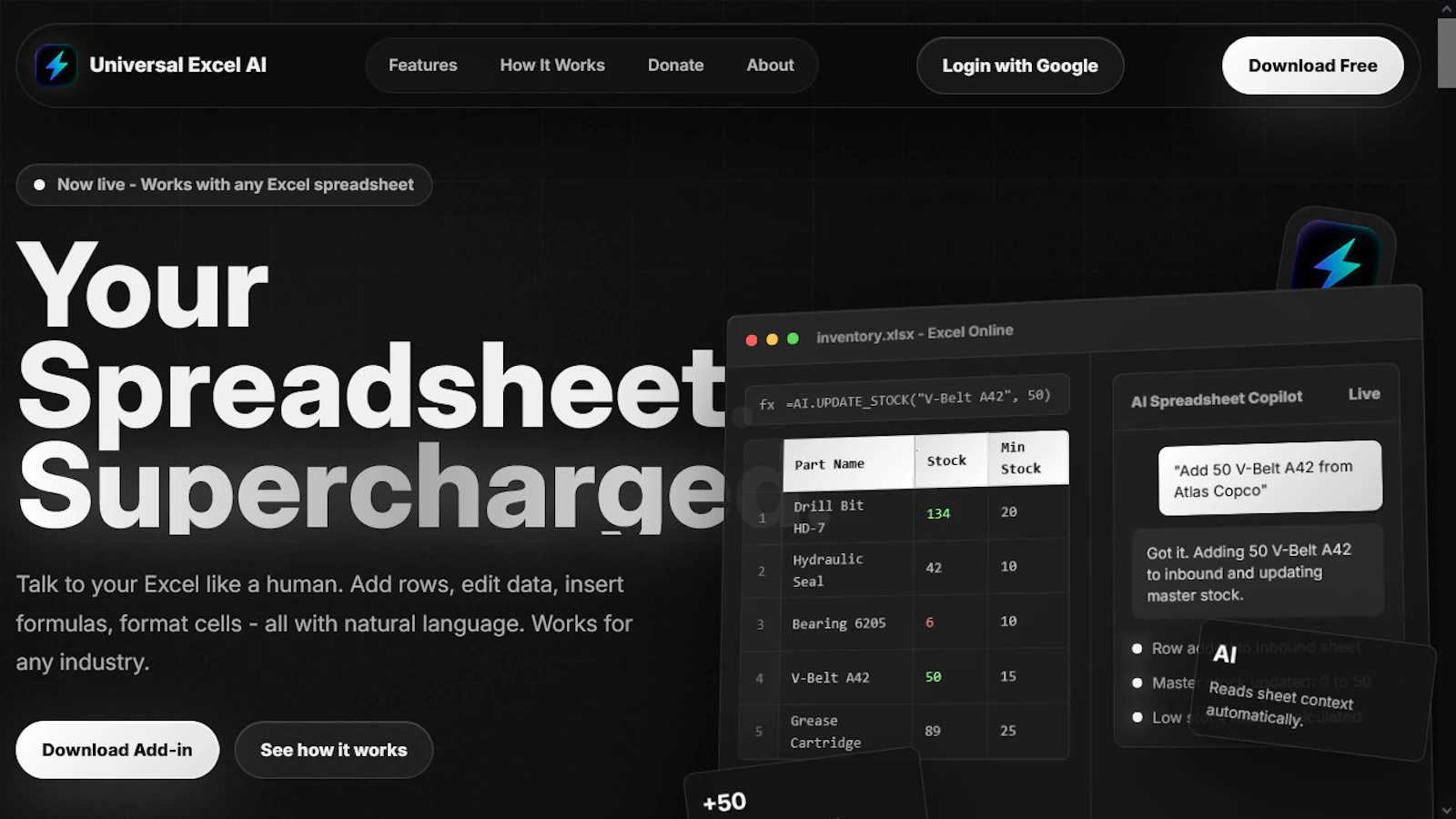 Universal Excel AI screenshot 1