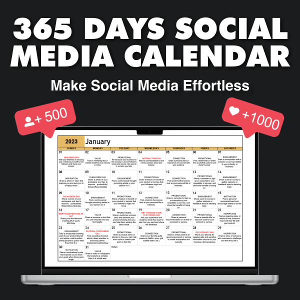 365 Days Social Media Calendar 2023