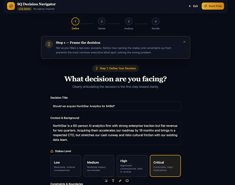 SQ Decision Navigator screenshot 5