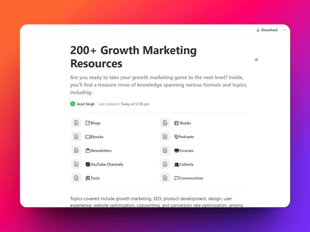 startuptile 200+ Growth Marketing Resources-Master growth marketing with 200+ Growth Marketing Resources