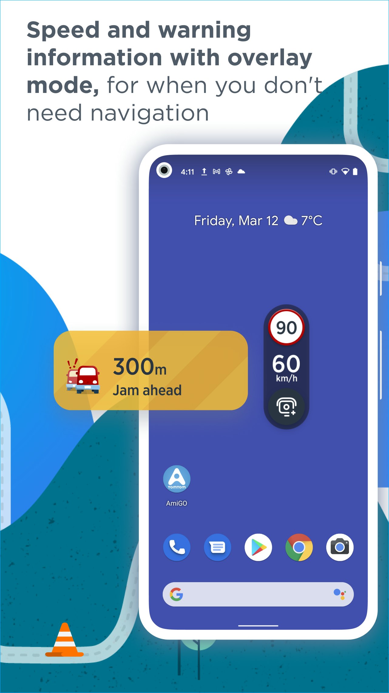 Mídia 3 de Tomtom Amigo - Navegação GPS - Aplicativo de alertas de navegação e câmera amigável à privacidade