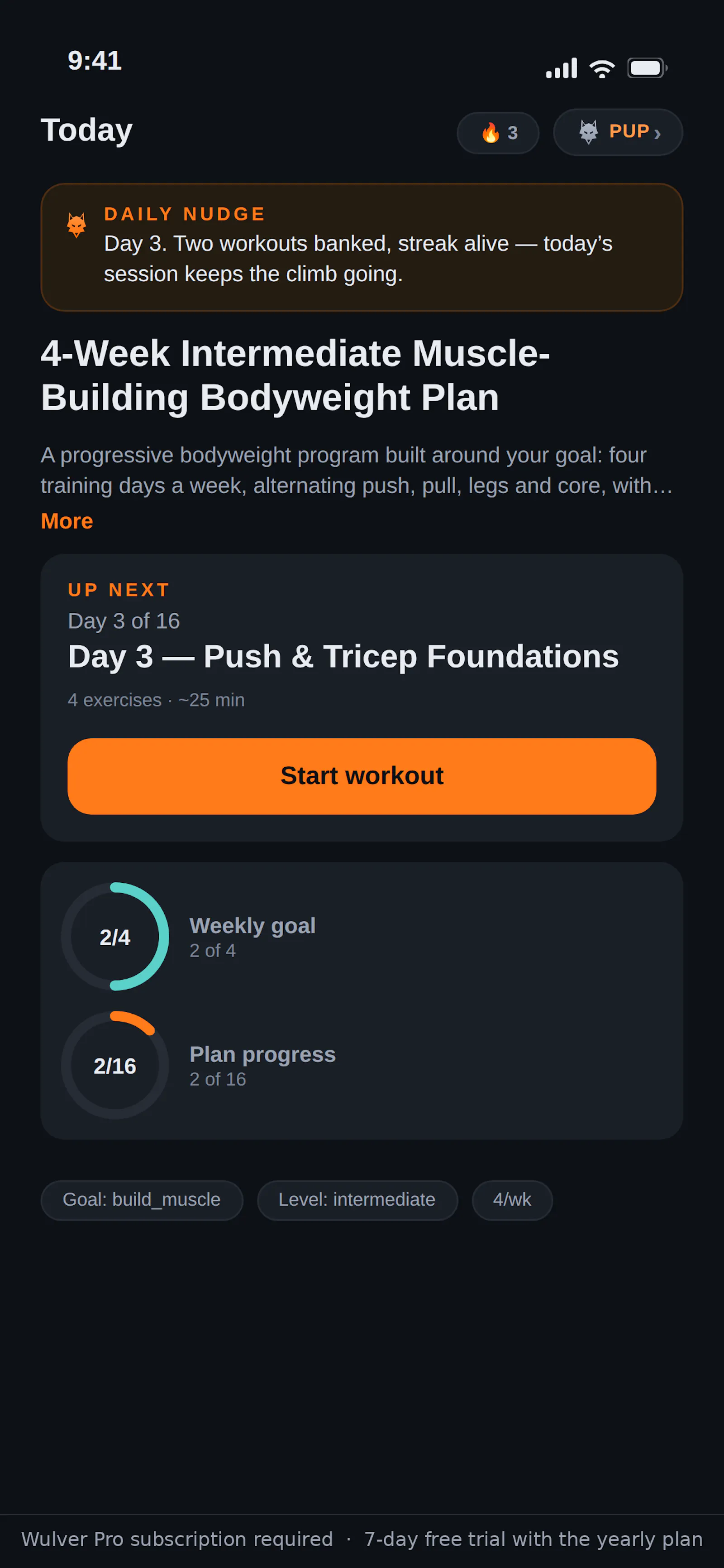 Wulver: Daily Workout Streaks screenshot 2