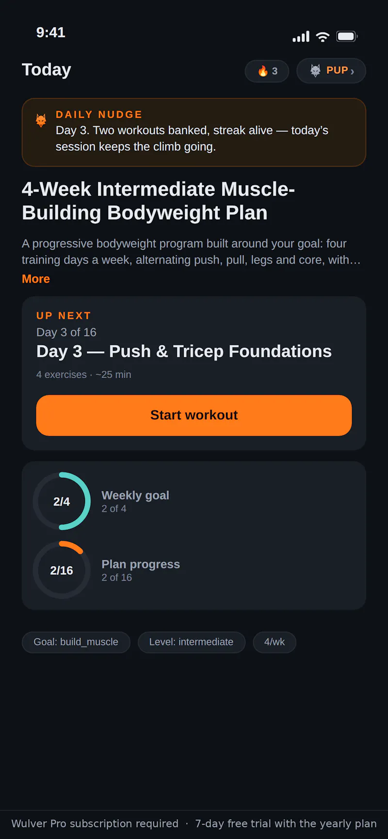 Wulver: Daily Workout Streaks screenshot 2