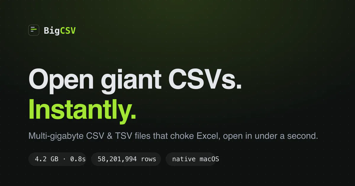BigCSV gallery image