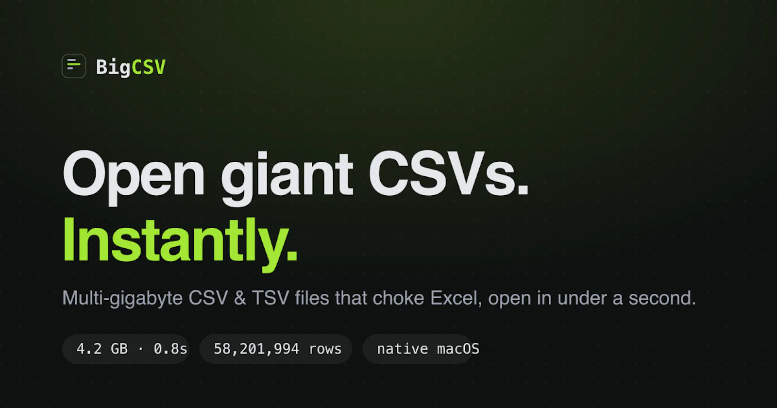 BigCSV screenshot 1