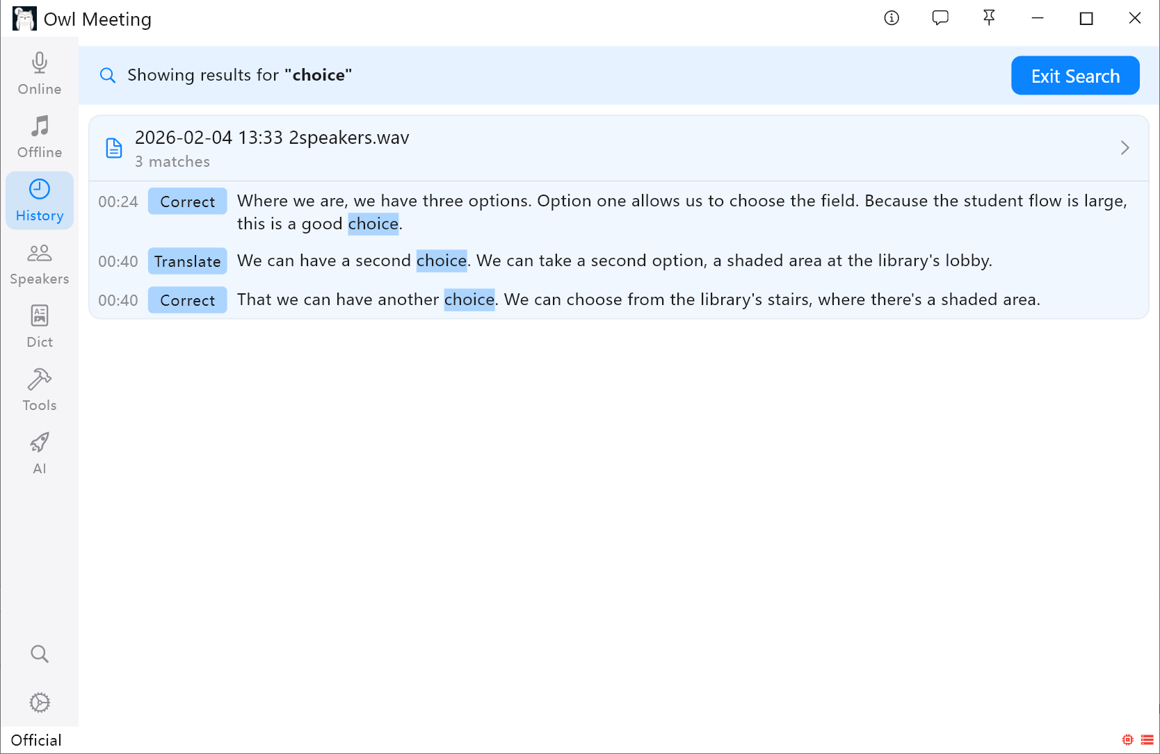Owl Meeting - Screenshot 5 showing product features and functionality