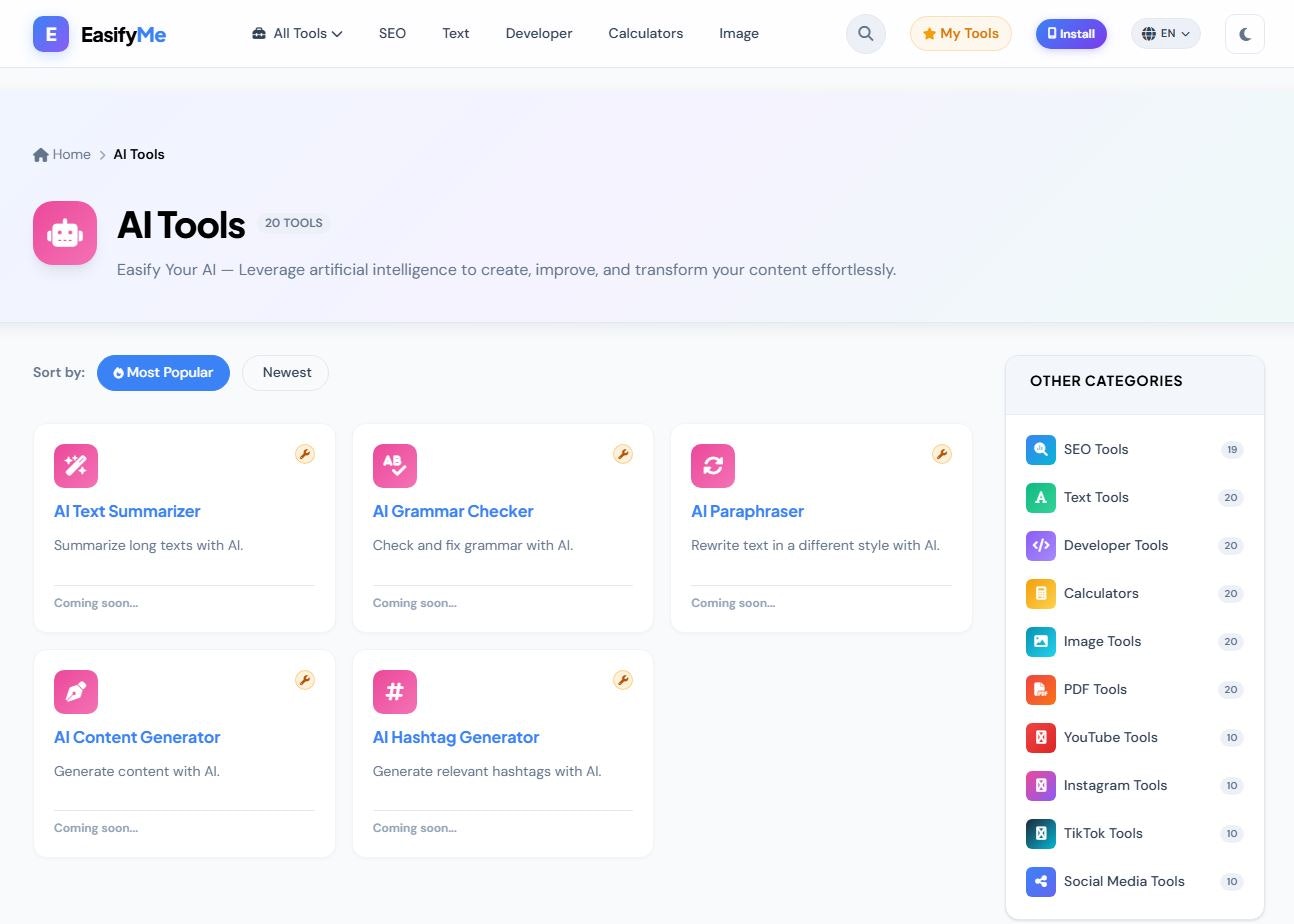 EasifyMe – Free All-in-One Online Tools gallery image