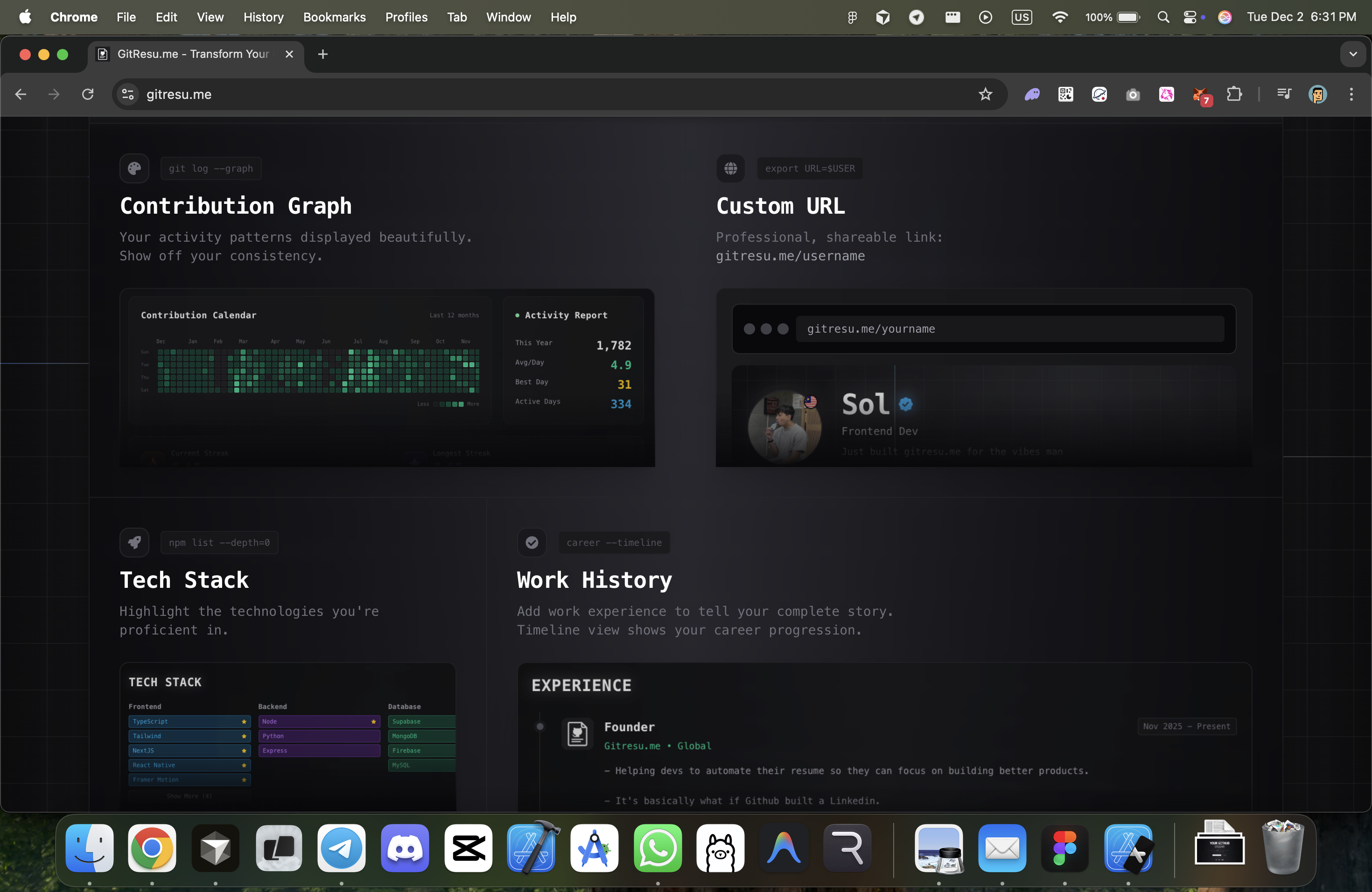 GitResu.me - Screenshot 3 showing product features and functionality