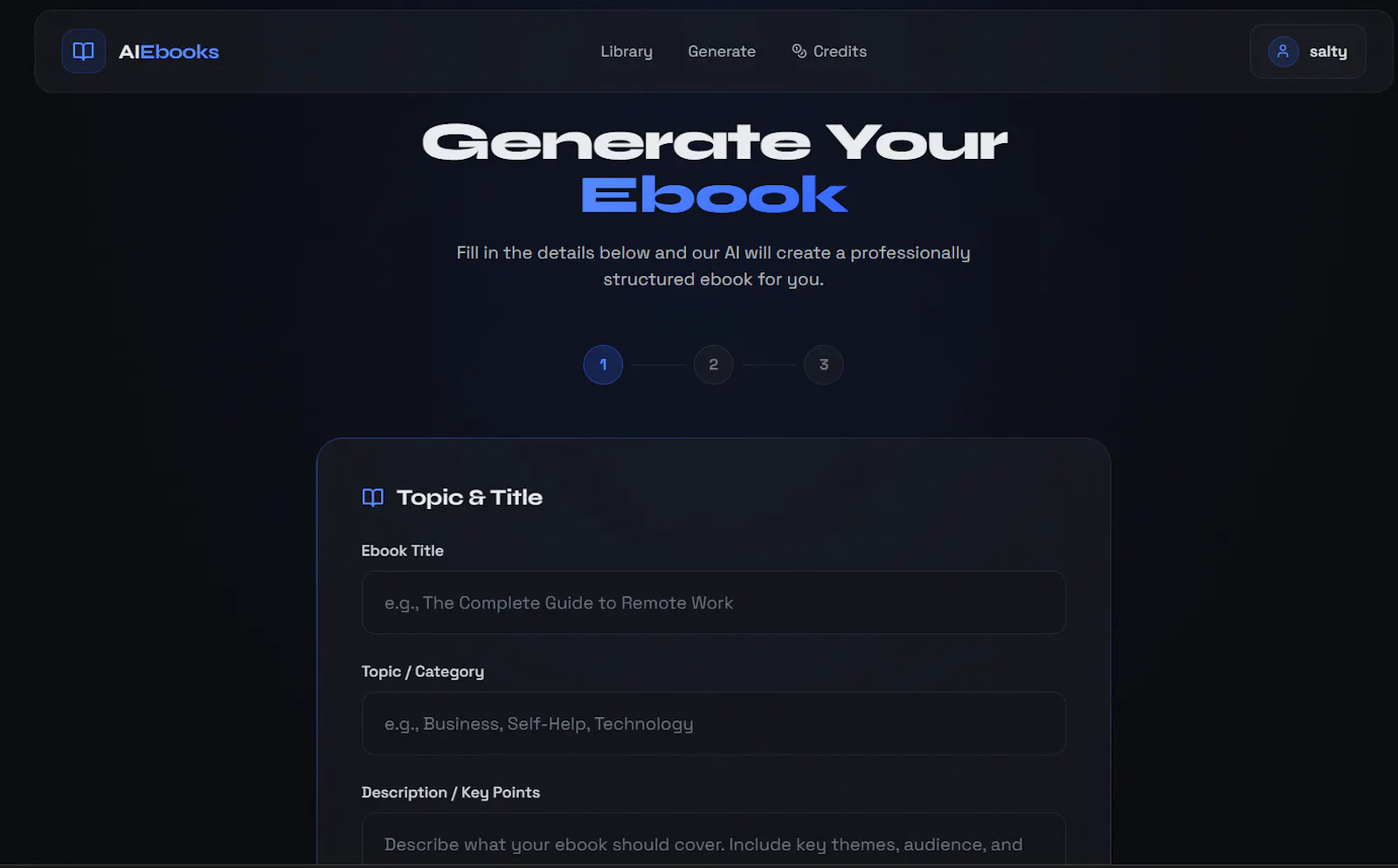 AI Ebook website screenshot 1