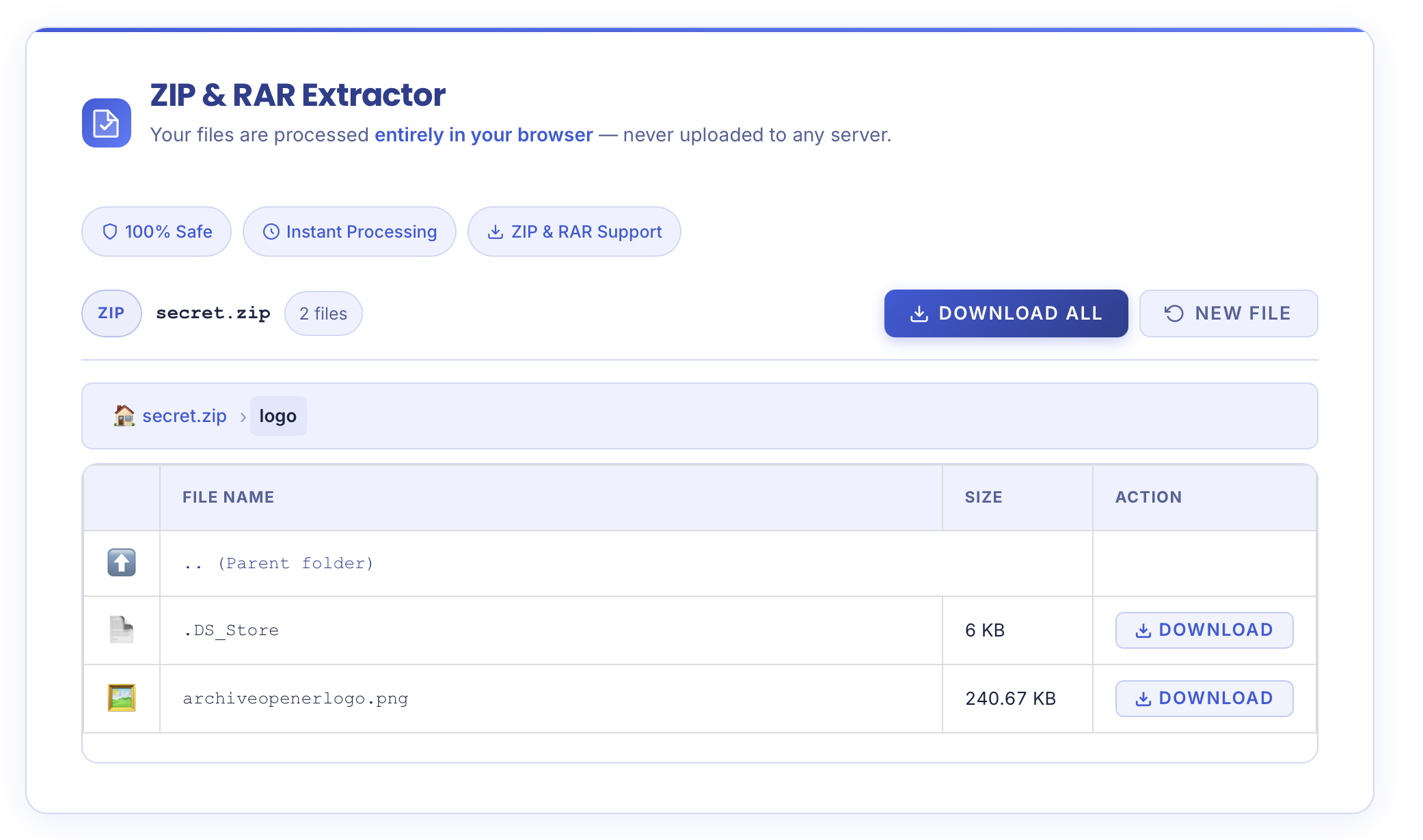 Client Side RAR & ZIP Opener gallery image