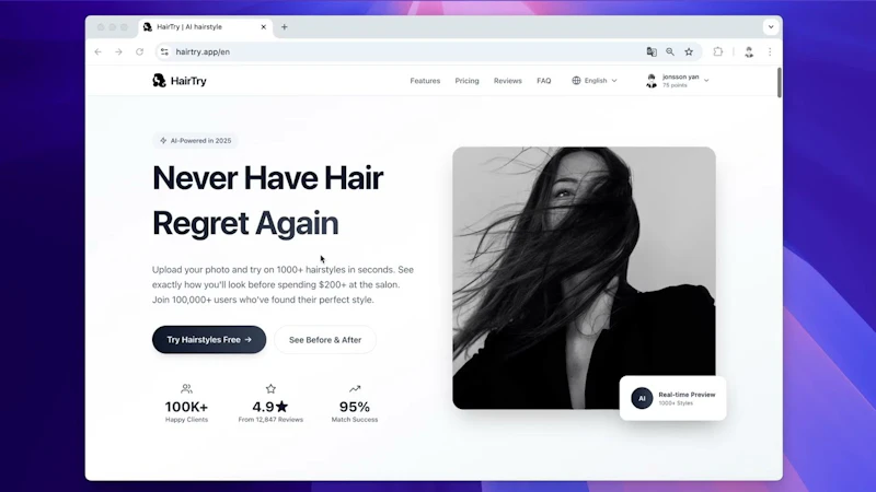 HairTry screenshot 1 (video preview)