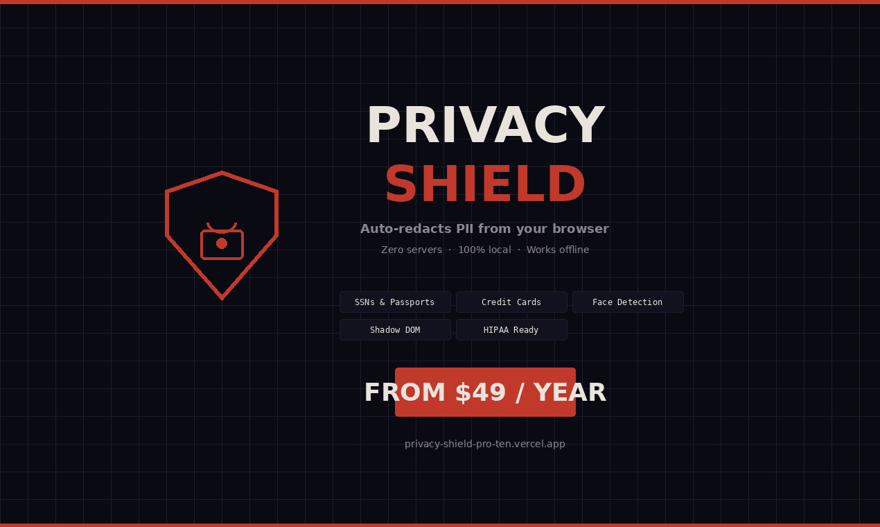 Privacy Shield - Main product screenshot demonstrating key features and user interface