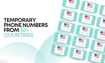 接收短信网站主页展示来自50多个国家的临时电话号码的图片