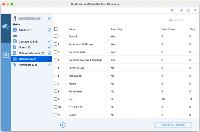 Coolmuster iCloud Backup Recovery (Mac) - Screenshot 2 showing product features and functionality