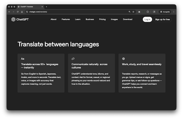 ChatGPT Translate产品图