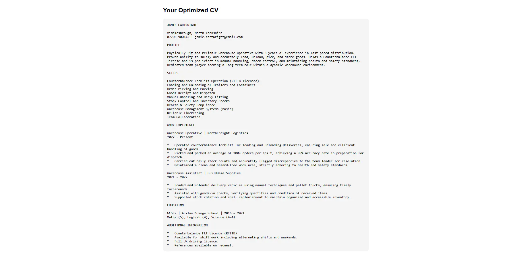 CV Optimizer gallery image