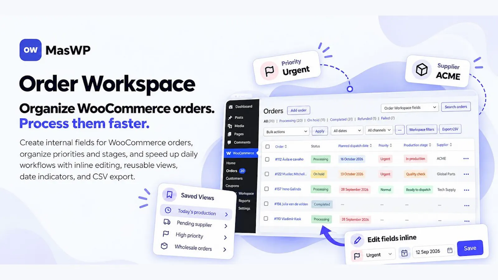 MasWP Order Workspace for WooCommerce screenshot 1 (video preview)