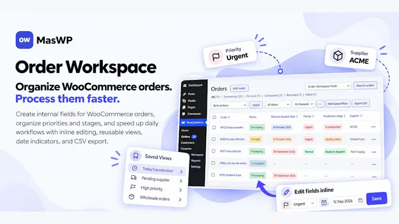 MasWP Order Workspace for WooCommerce screenshot 1 (video preview)