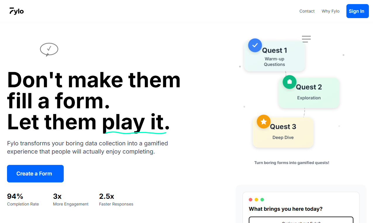 Fylo Forms - Screenshot 2 showing product features and functionality