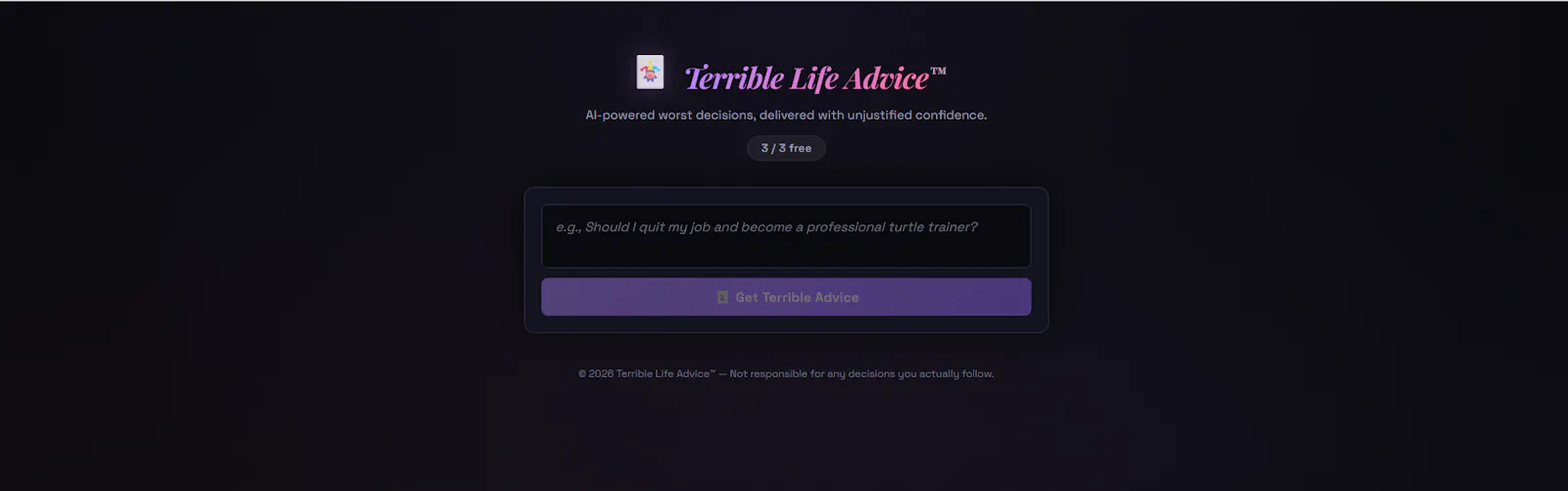Terrible Life Advice screenshot 1