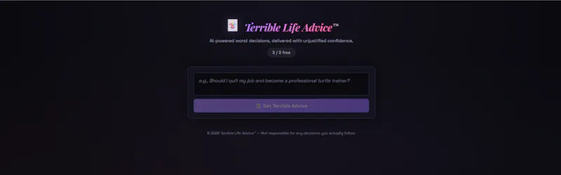 Terrible Life Advice screenshot 1